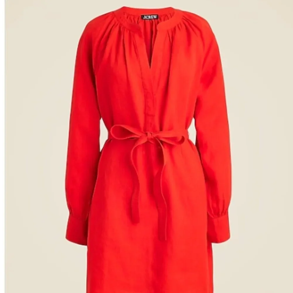 J.Crew Cabana Mini Dress in Linen – Red Arroyo, Size S, NWT